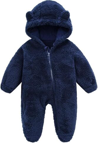 CAHL&FAUO Newborn Baby Fleece Romper Infant Onesie Warm Jumpsuit Toddler Outfit in Saudi Arabia