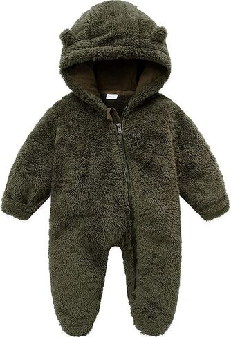 CAHL&FAUO Newborn Baby Fleece Romper Infant Onesie Warm Jumpsuit Toddler Outfit in Saudi Arabia