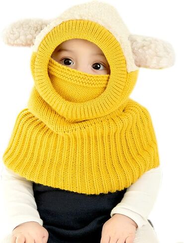 ZWA Baby Girls Boys Winter Hat Scarf Earflap Hood Scarves Toddler Kids Cute Rabbit Ears Hat in Saudi Arabia