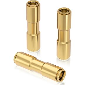 1/4 Brass DOT Air Line Fitting 3 PCS Straight Union Quick Connect Fittings 1/4 Air Hose DOT Air Fittings for Semi Truck Trailers Industry Air System