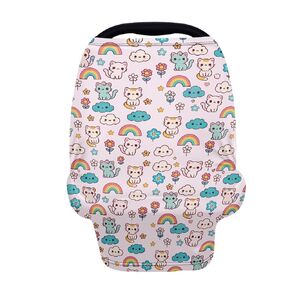AFPANQZ Floral Dachshunds Baby Car Seat Cover Canopy and Nursing Cover Infant Car Canopy Spring Autumn Winter Snug Warm Breathable Windproof Open Peep Top Universal Fit Pink Flowers