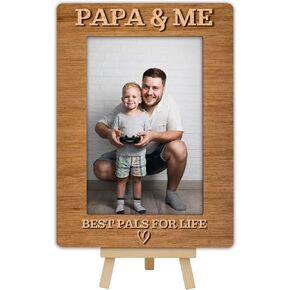 Bear Balloons Photo Frame, Me & My Brother Wooden Picture Frame with Easel, 4x6 Photo Insert, Newborn Gifts, Nursery Decor - A07