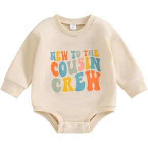 Ayalinggo Newborn Baby Girl Boy Clothes New To The Cousin Crew Bubble Romper Crewneck Sweatshirt Sibling Matching Outfits
