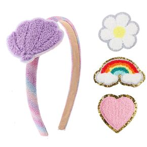 JIAHANG Baby Girl Interchangeable Headbands and Clips Set, Sequin Mermaid Shell Starfish Headband, Charm Glittering Hair Accessories for Toddlers School Girls (sequin)