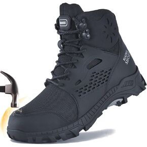 SUADEX Steel Toe Boots for Men Waterproof Work Construction Boots for Women Indestructible Safety Boots