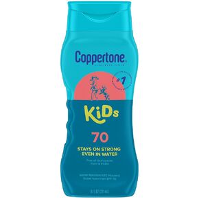 Coppertone Kids Sunscreen Lotion, SPF 70 Sunscreen for Kids, Water Resistant Sunscreen Lotion, 8 Fl Oz