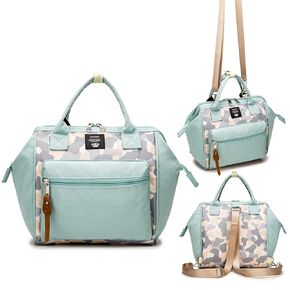 Beaulyn Small Diaper Bag Backpack, Mini Diaper Tote & Portable Crossbody Backpack with Insulated Pocket, Light Blue