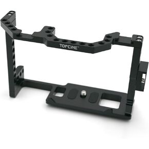 Camera Cage for Compatible for Canon EOS 90D/80D/70D DSLR Camera Photography DSLR Camera Full Cage with Dual Cold Shoe Mount 1/4" Screw Hole Standard 38mm Bottom Plate