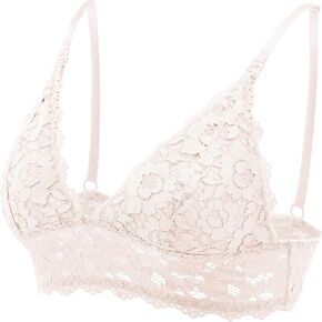 MOMANDA Women's Lace Nursing Bra Wirefree Padded Breastfeeding Maternity Bralette Cute