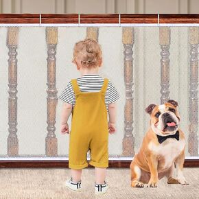 Banister Guard for Baby - 10ft x 3ft Balcony Netting for Pets, Stair Netting Child Safety Net, Stair Railing Proof Mesh for Kids, Dogs, Cats White in Kuwait