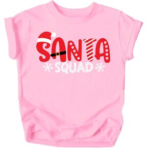 Santa Squad Cute Christmas T-Shirts for Baby and Toddler Matching Family Fun Outifts