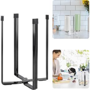 Kitchen Stand Holder, Plastic Bag Drying Rack, Multifunctional Countertop Cups Bottles Drying Rack for Plastic Bags, Bottles and Cups, Shelf Trash Bag (Black)
