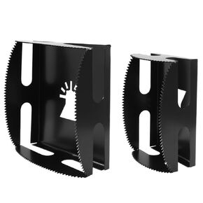 Biaungdo Square Slot Cutter, 2 Pcs Stainless Steel Rectangle Precise Slot Cutter Carving One Step in Place for Oscillating Plastic Multi-Tools Milling Cutter for Drywall/Plastic Metal/Wood(Black)