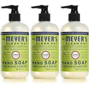 Mrs. Meyer's Hand Soap, Made with Essential Oils, Biodegradable Formula, Lemon Verbena, 12.5 fl. oz - Pack of 3