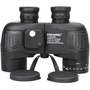 USCAMEL 10x50 Marine Binoculars for Adults, Waterproof Binoculars with Rangefinder Compass BAK4 Prism FMC Lens Fogproof for Navigation Birdwatching Hunting