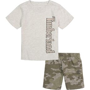 Timberland baby boys 2 Pieces Tee Shorts Set, Farina Heather, 10 US