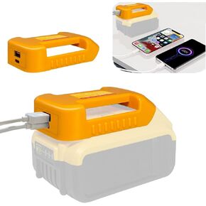 2 Pack USB Charger Adapter for Dewalt 20V Lithium ion Battery with USB &Type-C Charging Interface Charger, Battery Holder for Dewalt 20V DCB200 DCB206 (Adapter only), for Dewalt Phone Charger Adapter