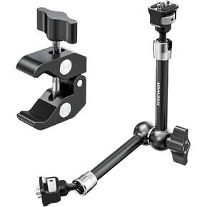 NEEWER 7" Articulating Magic Arm Clamp Mount with Super Clamp, Camera Monitor Mount with 1/4" 3/8" ARRI Locating Pins & Holes for DSLR Action Camera Video Light Compatible with SmallRig Cage, ST07C