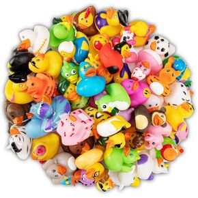 30 Pcs Rubber Ducks, Random Assortment Mini Rubber Duck Toys, Assortment Duckies for Jeeps Ducking, Bulk Floater Duck Bath Toys, Baby Bath Toy, Birthday Gifts, Holiday Party Favors