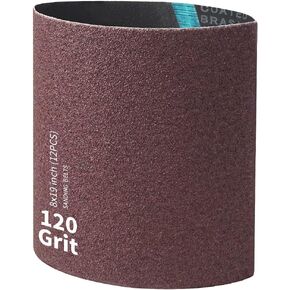 8 inch x 19 inch 120 Grit Sanding Belts, Belt Sander Accessories for Woodworking, Floor Polishing, 12 Pack Aluminum Oxide Sander Belts