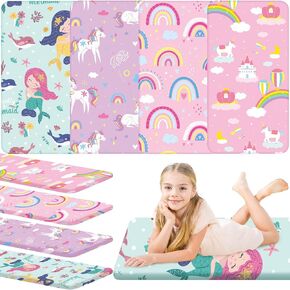 Mixweer 4 قطع من ملاءات سرير الأطفال للرعاية النهارية للأطفال الصغار ومرحلة ما قبل المدرسة مقاس 19 × 45 بوصة، ملاءة حصيرة قيلولة جاهزة للفتيات، غطاء وسادة قيلولة ناعم قابل للتنفس، ملاءة سرير قياسية للرعاية النهارية in Kuwait