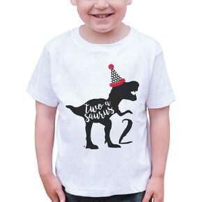 7 ate 9 Apparel Dino Two 2 Second 2nd Birthday Dinosaur T-Shirt