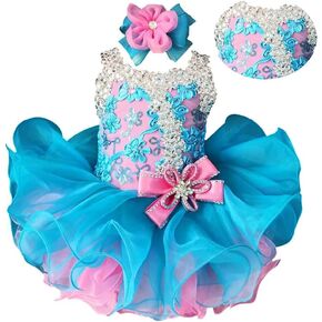 Jenniferwu Infant Toddler Baby Newborn Little Girl's Pageant Party Birthday Dress Beaded Dress