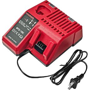 Replacement Battery Charger for Milwaukee M12 & M18 Multi Voltage Lithium Ion Battery 48-59-1812, 48-11-2420, 48-11-1815, 48-11-1840, 48-11-1841, 48-11-1850, Rapid Battery Charger
