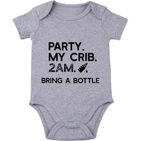 listery Party My Crib Bodysuit Funny Bodysuit Baby Sayings Baby Boy Clothes Party At My Crib 2 Am Bodysuits Baby Girl Clothes