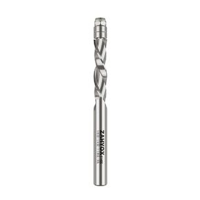 Downcut Spiral Flush Trim Router Bit, Solid Carbide Flush Trim Straight Router Bit with Double Bearing, 1/4" Cutting Dia, 1/4" Shank, 1-1/8" Cutting Length, 3" Overall Length