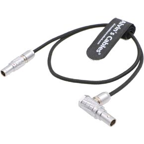 Alvin's Cables Teradek Bond ARRI Alexa Camera Power Cable 2 Pin Male to 2 Pin Male Right Angle 19.7in