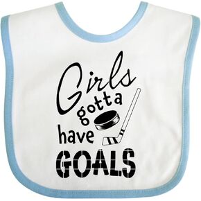 inktastic Girls Gotta Have Goals- Hockey Player Baby Bib