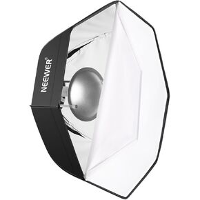 Neewer 60 cm Octagonal Softbox and Beauty Dish Photo Studio Combination with Bowens Speedring for Bowens, Perfect for Portrait, Product Photography and Video Shooting
