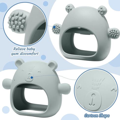 Chumia 3 Pack Baby Teether Teething Toys for Babies 0-6 Months Baby Teething Toy Silicone Anti Dropping Infant Hand Teether Pacifiers Wrist Hand Chew Toys for Sucking Needs (Blue, Caramel, Green) in Saudi Arabia