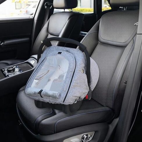 TSAYAWA Baby Car Seat Cover Winter, Warm Cozy Carseat Cover for Babies with EVA Window Waterproof, Full Protection Infant Car Seat Covers for Boys Girls, Windproof Newborn Car Seat Canopy, Gray in Saudi Arabia