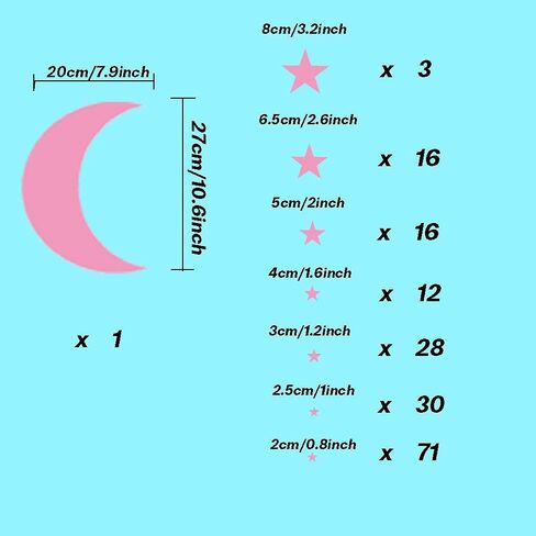 Moon and Stars Wall Decal Vinyl Sticker, Removable Children Kids Art DIY Sticker Mural for Boy Girls Baby Room Decoration Good Night Nursery Wall Decor Home House Bedroom Design (Black) in Saudi Arabia