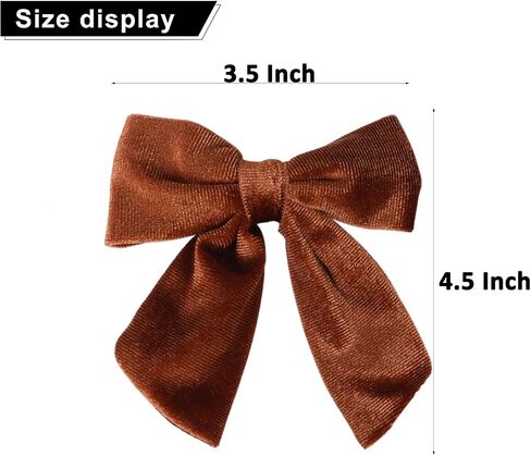 Hand-made Velvet Hair Bows Alligator Clips Hair Accessories for Little Teen Toddler Girls Kids Set of 2 (6mix color) in Saudi Arabia