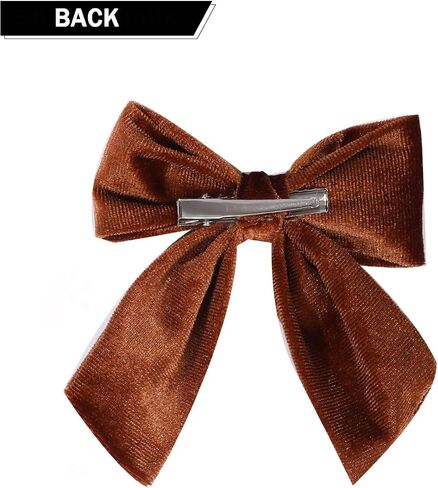 Hand-made Velvet Hair Bows Alligator Clips Hair Accessories for Little Teen Toddler Girls Kids Set of 2 (6mix color) in Saudi Arabia