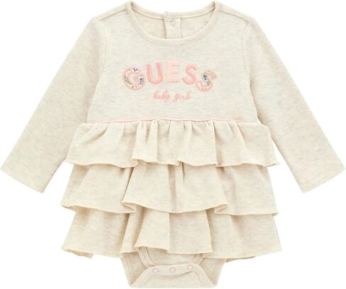 GUESS Baby Girls' Eco Interlock Long Sleeve Dress Bodysuit in Saudi Arabia