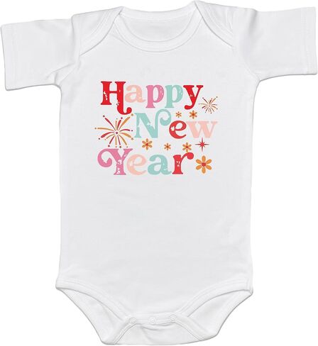 Happy New Years Eve Baby Romper Poppin' Bottles In The New Year Crew Onesie My 1st New Year Girl Boy Bubble Bodysuit (0-6 Months, Poppin' Bottles In The New Year-Short Sleeve Romper) in Saudi Arabia
