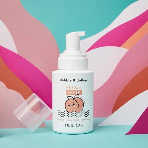 Dabble & Dollop Honeydew Melon + Vanilla Body Wash & Shampoo - 3 in 1 Natural Bubble Bath for Kids, USA-Made, Paraben & Sulfate Free, Vegan, Gluten-Free, Tear-Free (Pack of 2) in Kuwait