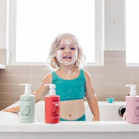 Dabble & Dollop Honeydew Melon + Vanilla Body Wash & Shampoo - 3 in 1 Natural Bubble Bath for Kids, USA-Made, Paraben & Sulfate Free, Vegan, Gluten-Free, Tear-Free (Pack of 2) in Kuwait