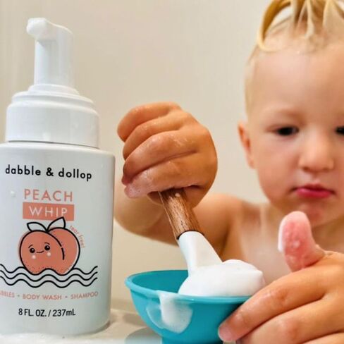 Dabble & Dollop Honeydew Melon + Vanilla Body Wash & Shampoo - 3 in 1 Natural Bubble Bath for Kids, USA-Made, Paraben & Sulfate Free, Vegan, Gluten-Free, Tear-Free (Pack of 2) in Kuwait