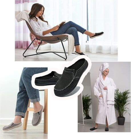 Womens Wide Slippers with Arch Support - Plantar Fasciitis Pain Relief - Orthopedic House Shoes for Diabetic Bunions in Saudi Arabia