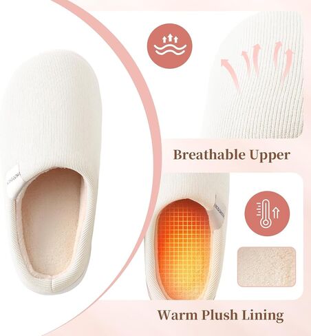 HUXMEYSON Slippers for Women, Womens Slippers Indoor Outdoor with Memory Foam, Cozy & Warm House Slippers for Woman with Anti-Slip Rubber Sole in Kuwait