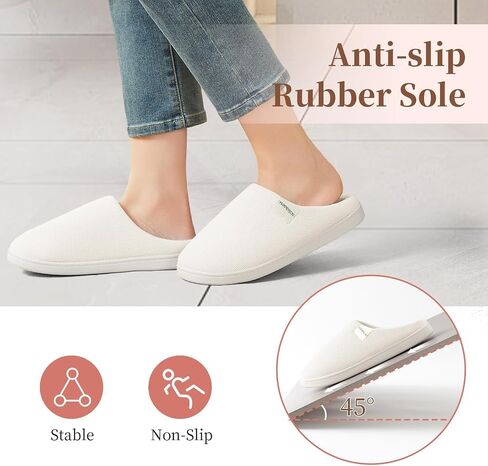 HUXMEYSON Slippers for Women, Womens Slippers Indoor Outdoor with Memory Foam, Cozy & Warm House Slippers for Woman with Anti-Slip Rubber Sole in Kuwait