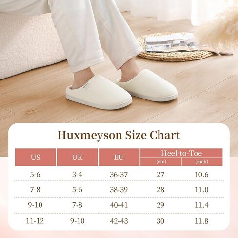 HUXMEYSON Slippers for Women, Womens Slippers Indoor Outdoor with Memory Foam, Cozy & Warm House Slippers for Woman with Anti-Slip Rubber Sole in Kuwait