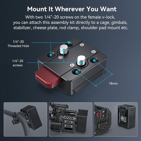 SMALLRIG V Mount Battery, 99Wh / 6800mAh V Mount Battery with 100W Output, 2.5H Full Charge, PD 3.0 Fast Charging, for Filmmakers, Cameras, Camcorders, Phones, Monitors, Video Lights in Saudi Arabia