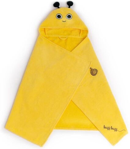 Milk&Moo Baby Boy Hooded Towels, 100% Turkish Organic Cotton Baby Washcloths, Oeko-TEX Certified Infant Hooded Towel, Baby Bath Towels Hooded, Ultra Absorbent, 27x47 Inch | 0-2 Age, Yellow in Saudi Arabia