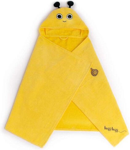 Milk&Moo Baby Boy Hooded Towels, 100% Turkish Organic Cotton Baby Washcloths, Oeko-TEX Certified Infant Hooded Towel, Baby Bath Towels Hooded, Ultra Absorbent, 27x47 Inch | 0-2 Age, Yellow in Saudi Arabia